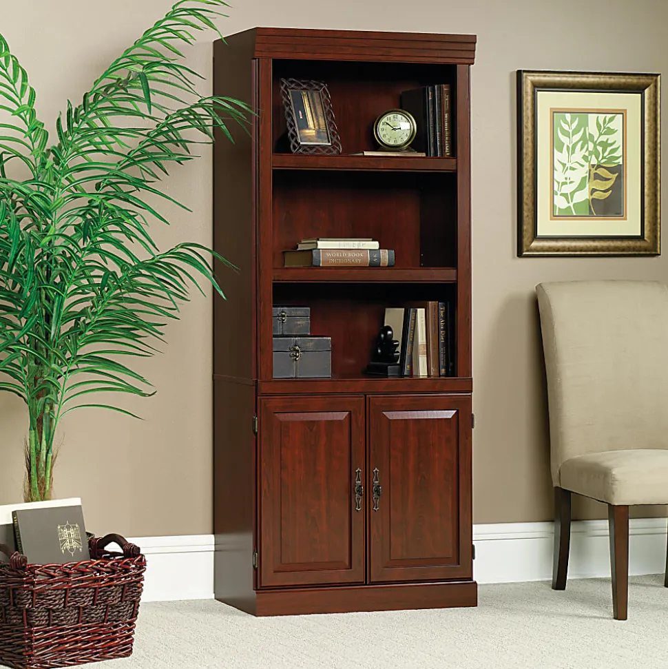 Sauder® Heritage Hill 71 1/4"H 3-Shelf Traditional Bookcase, Cherry/Dark Finish