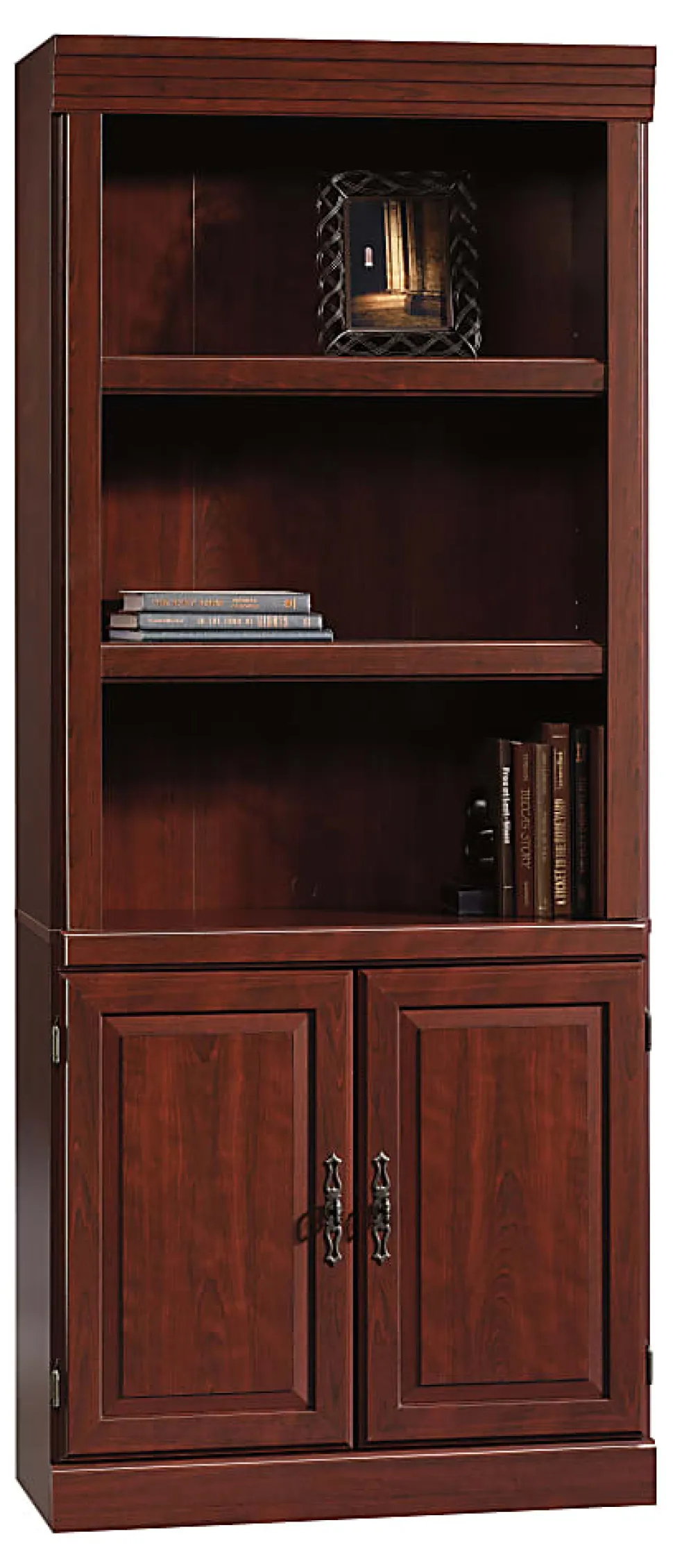 Sauder® Heritage Hill 71 1/4"H 3-Shelf Traditional Bookcase, Cherry/Dark Finish