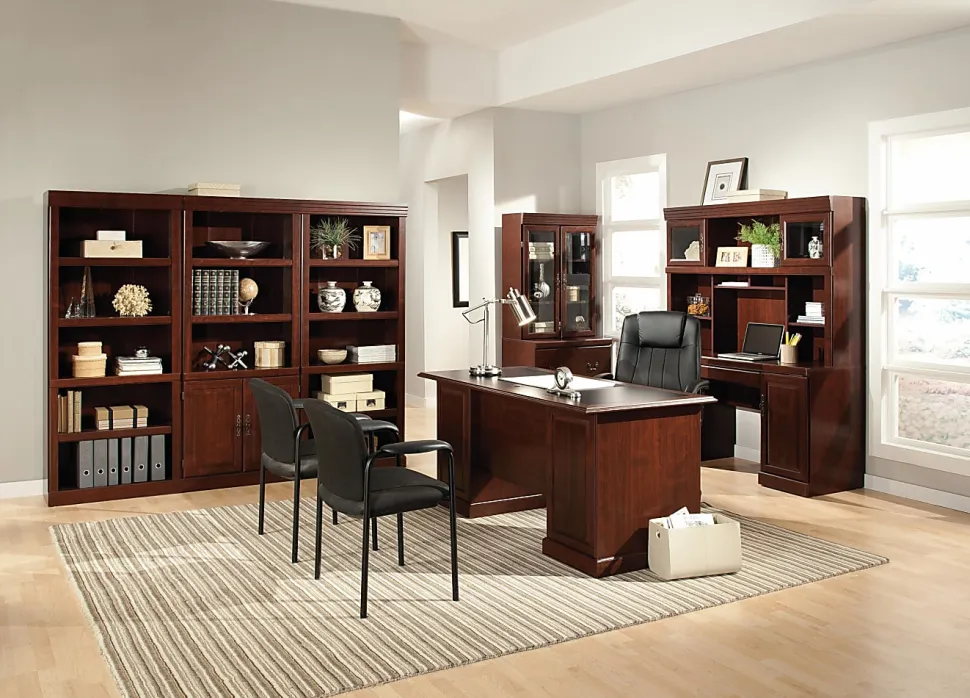 Sauder® Heritage Hill 71 1/4"H 3-Shelf Traditional Bookcase, Cherry/Dark Finish