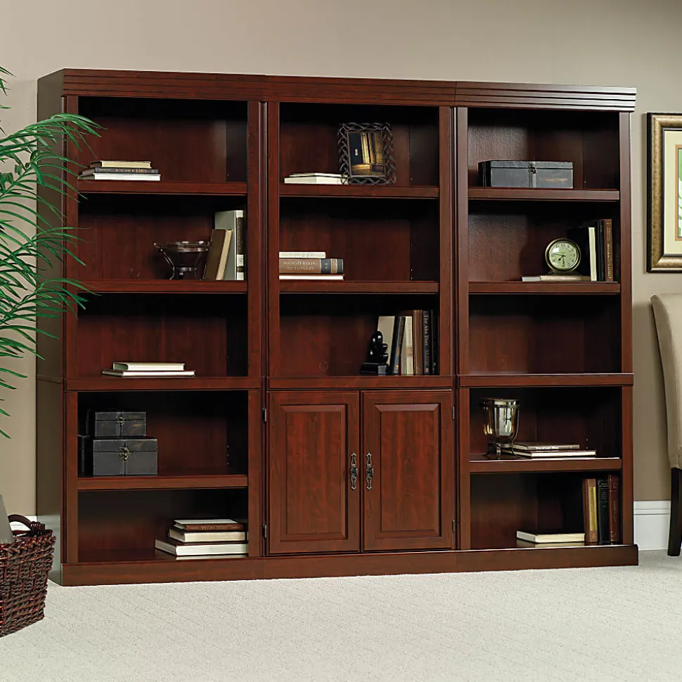 Sauder® Heritage Hill 71 1/4"H 3-Shelf Traditional Bookcase, Cherry/Dark Finish