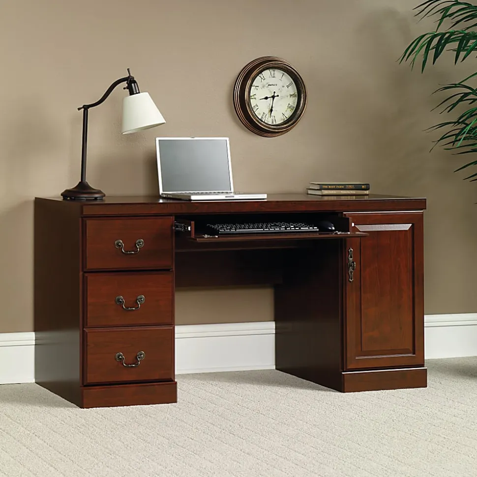 Sauder® Heritage Hill 60"W Desk Computer Credenza, Classic Cherry
