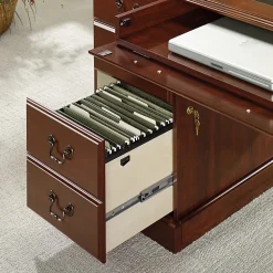 SauderĀ® Heritage Hill 65"W Double-Pedestal Writing Desk, Classic Cherry