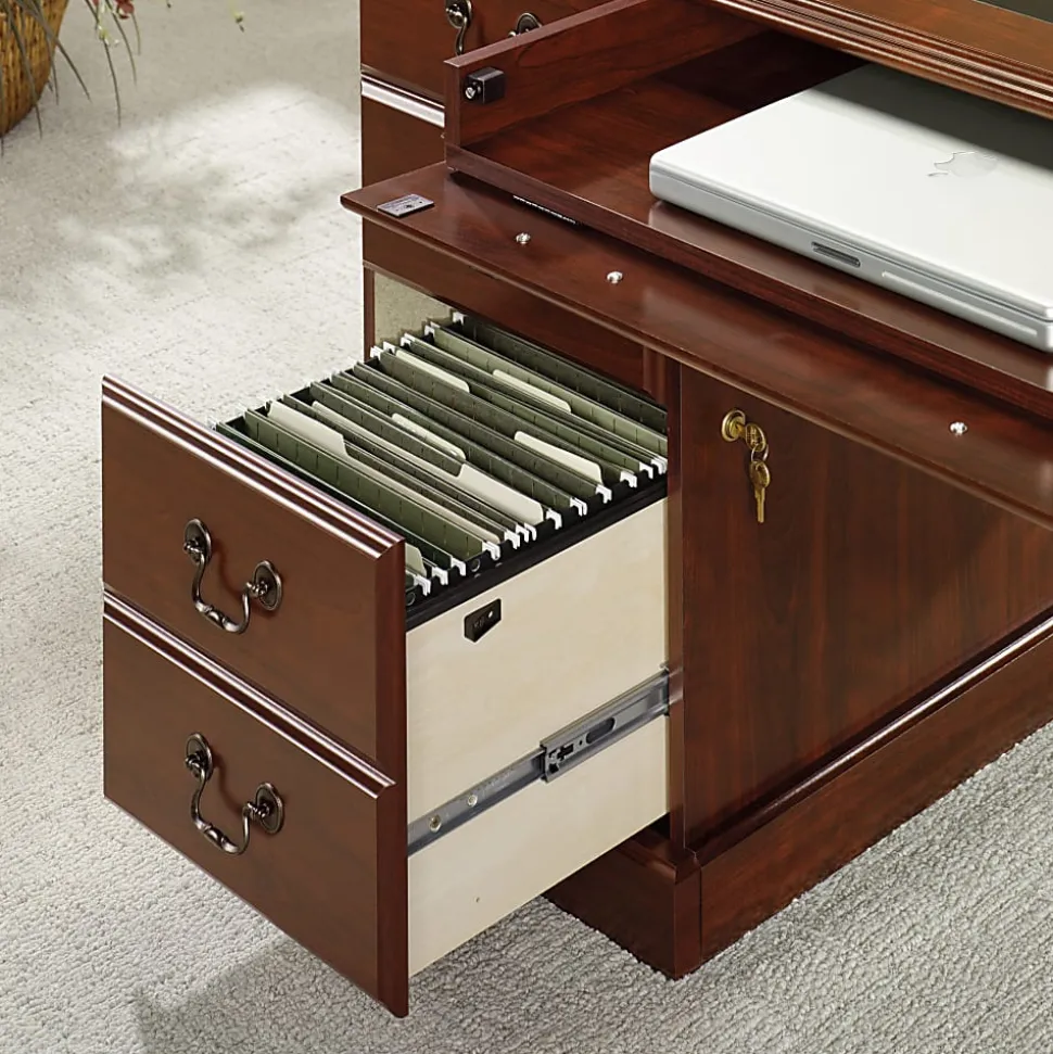 Sauder® Heritage Hill 65"W Double-Pedestal Writing Desk, Classic Cherry