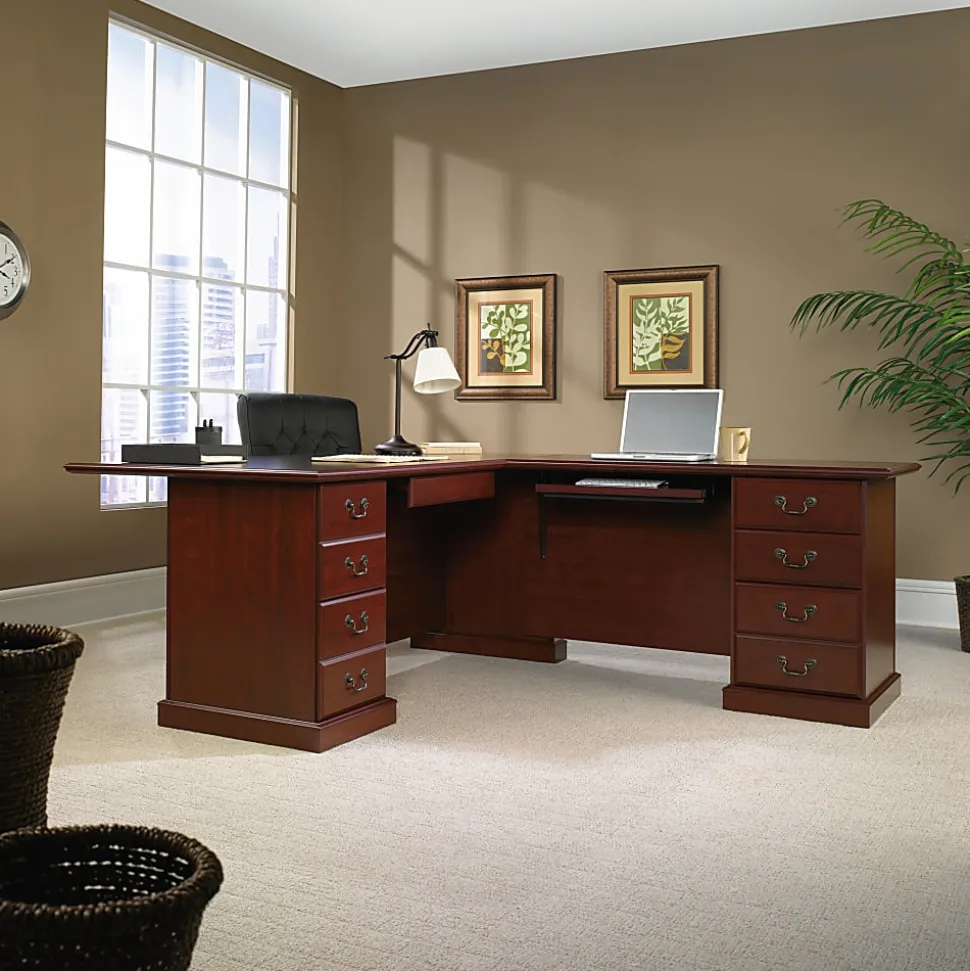 Sauder® Heritage Hill 71"W Executive Computer Desk, Classic Cherry