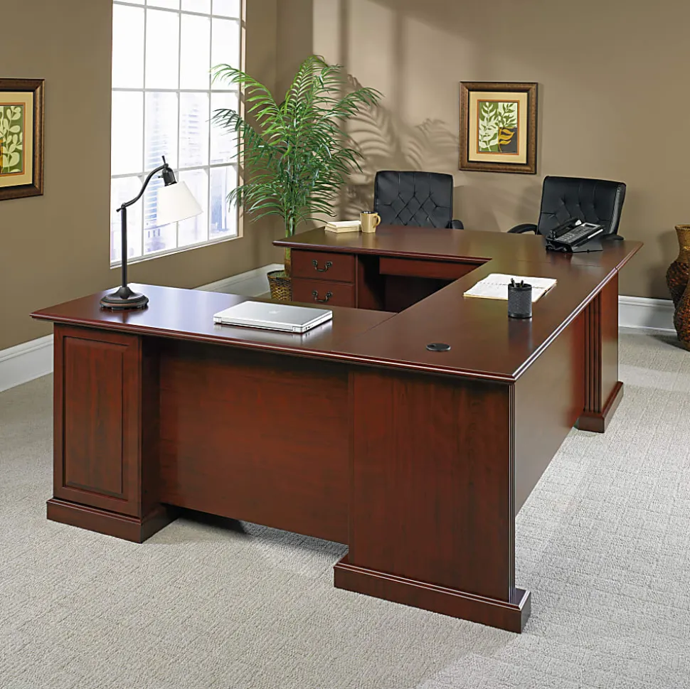 Sauder® Heritage Hill 71"W Executive Computer Desk, Classic Cherry