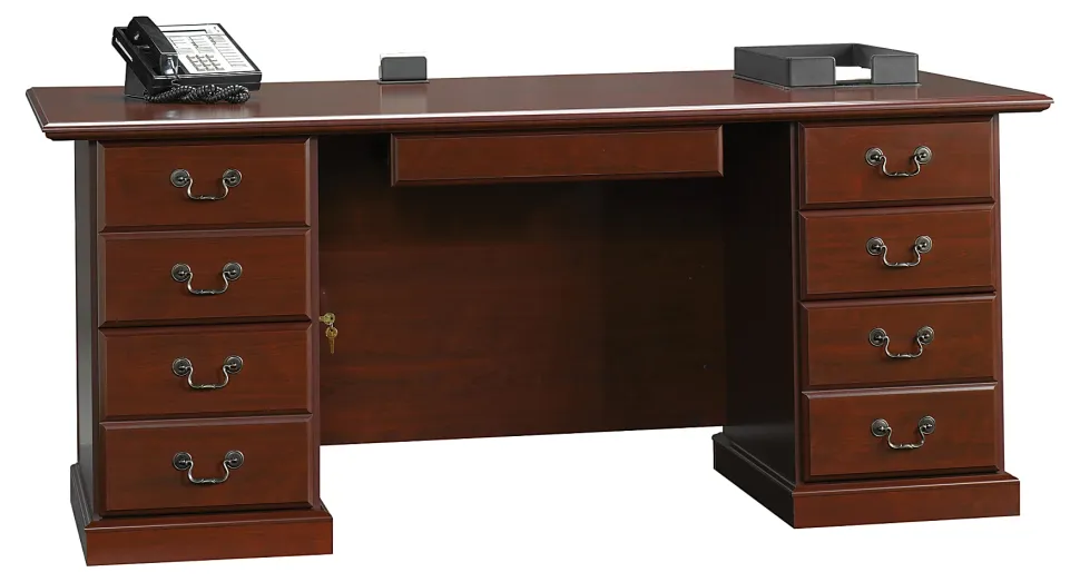 Sauder® Heritage Hill 71"W Executive Computer Desk, Classic Cherry