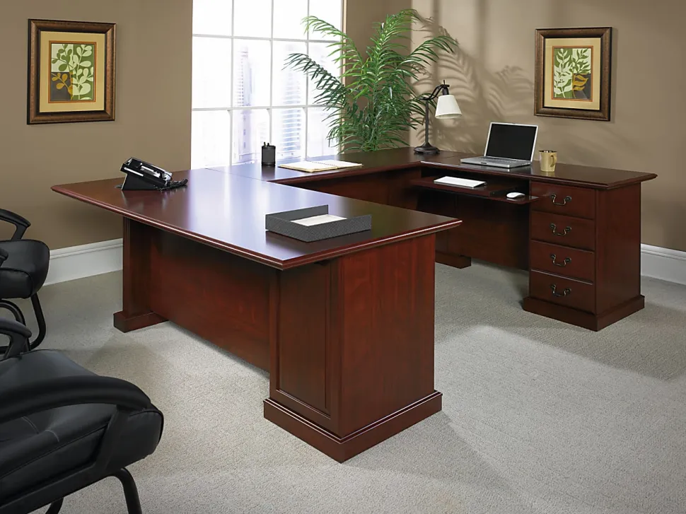 Sauder® Heritage Hill 71"W Executive Computer Desk, Classic Cherry