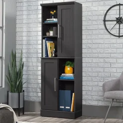 Sauder HomePlus Modern 24"W Storage Cabinet With Adjustable Doors, Raven Oak®