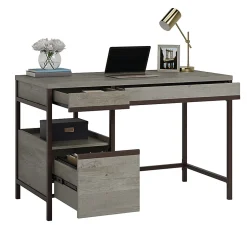 Sauder® Manhattan Gate 48"W Single Pedestal Computer Desk With File Drawer, Mystic Oak
