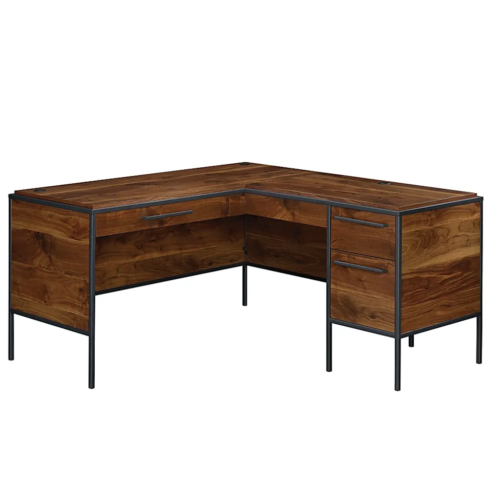 Sauder® Nova Loft 59"W L-Shape Corner Desk, Grand Walnut