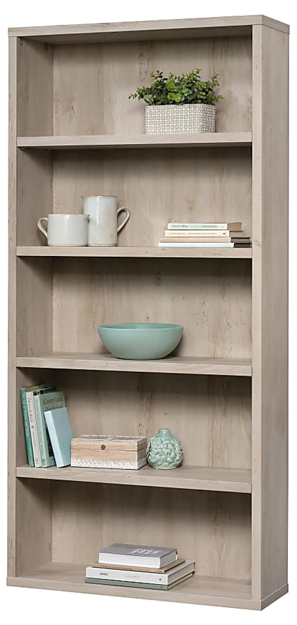 Sauder® Optimum 73-1/2"H 5-Shelf Bookcase, Chalked Chestnut