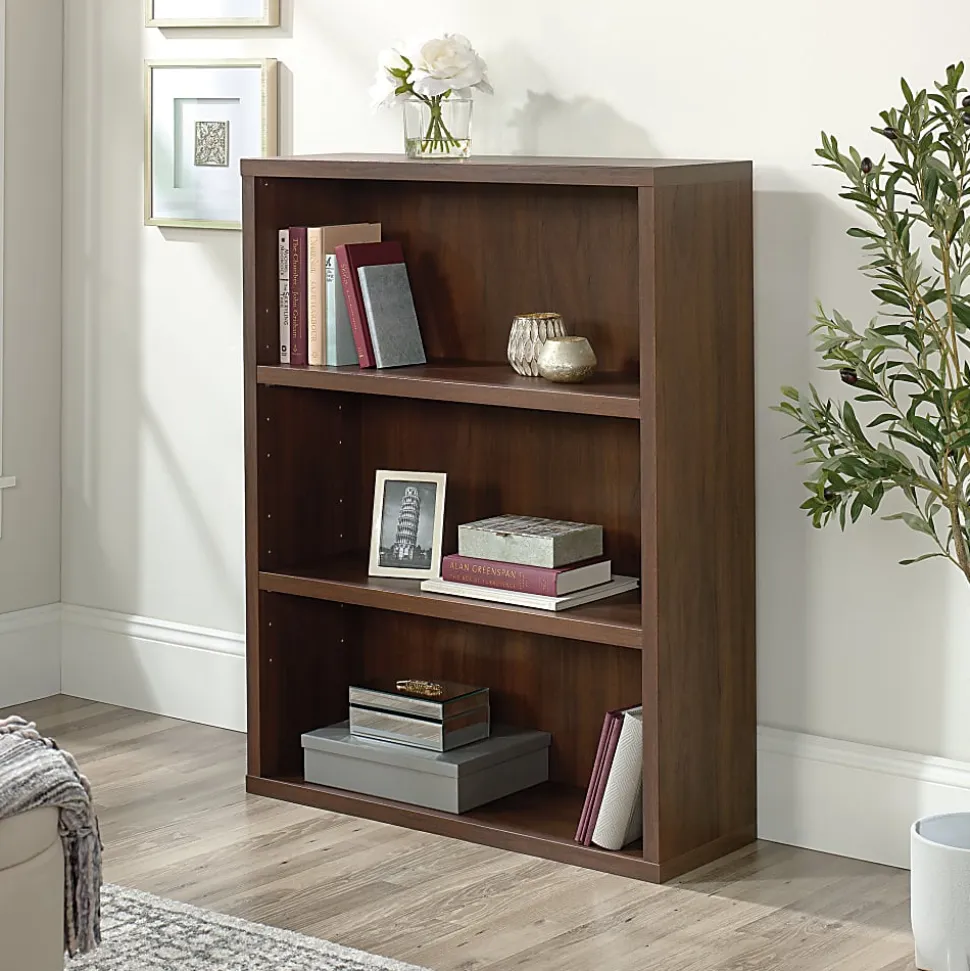 Sauder® Optimum 45"H 3-Shelf Bookcase Spiced Mahogany