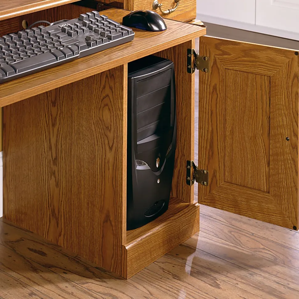 Sauder® Orchard Hills 43"W Computer Desk With Hutch, Carolina Oak