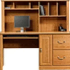 Sauder® Orchard Hills 59"W Computer Desk With Hutch, Carolina Oak