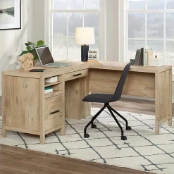 Sauder® Pacific View 58"W L-Shaped Corner Desk, Prime Oak