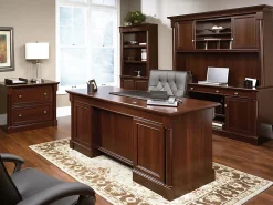 Sauder® Palladia 62"W Computer Credenza With Slide-Out Computer Desktop, Select Cherry