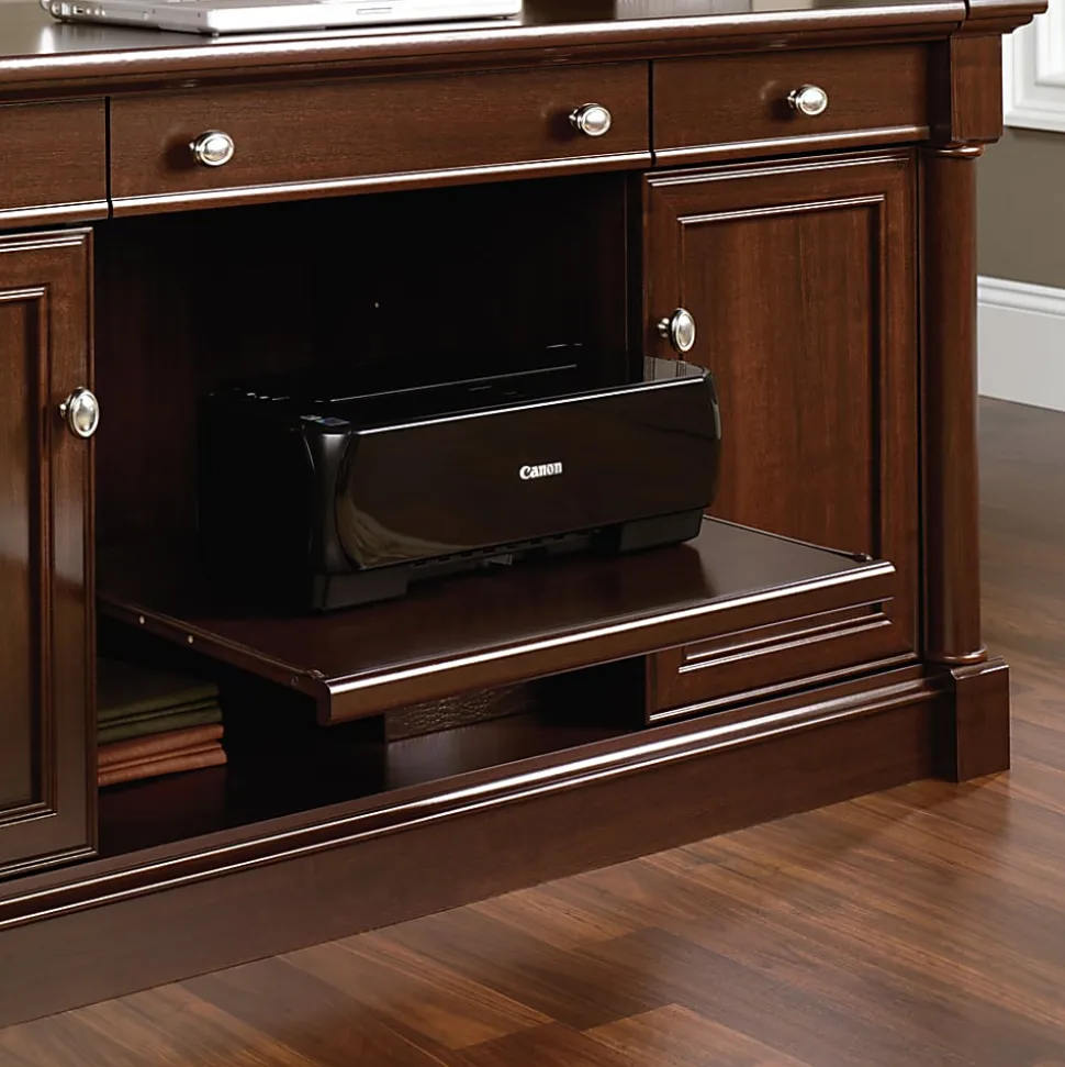 Sauder® Palladia 62"W Computer Credenza With Slide-Out Computer Desktop, Select Cherry
