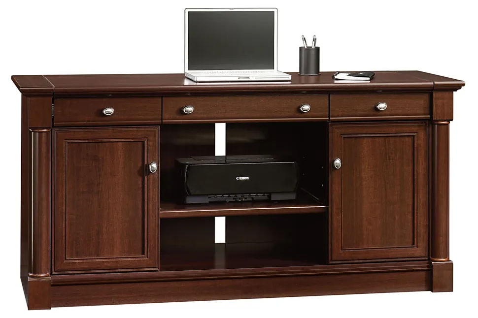 Sauder® Palladia 62"W Computer Credenza With Slide-Out Computer Desktop, Select Cherry