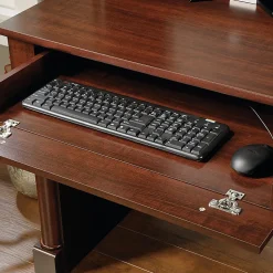 Sauder® Palladia 60"W Computer Desk With Hutch, Select Cherry