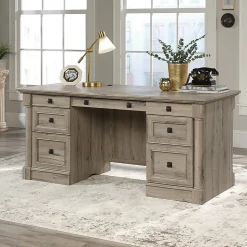 Sauder® Palladia 66"W Double-Pedestal Executive Computer Desk, Split Oak