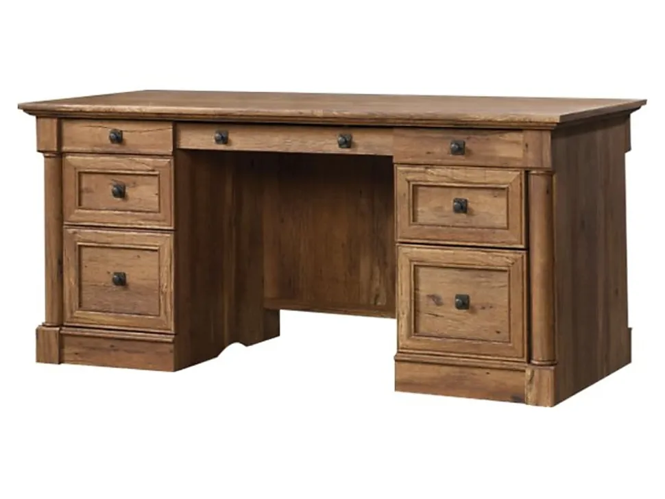 Sauder® Palladia 66"W Executive Computer Desk, Vintage Oak