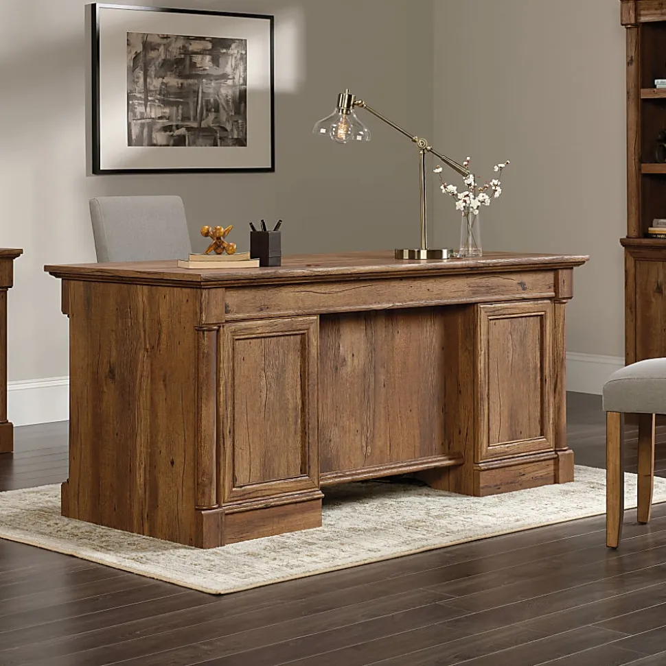 Sauder® Palladia 66"W Executive Computer Desk, Vintage Oak