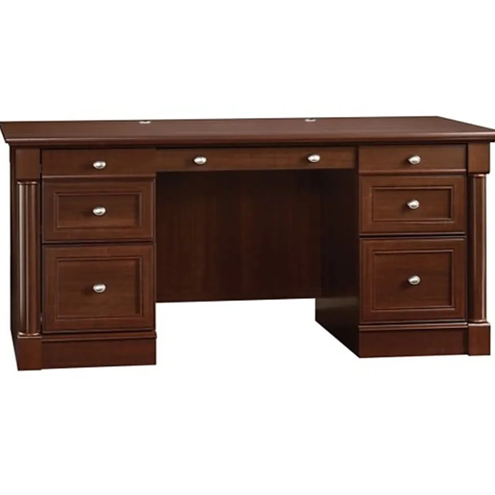 Sauder® Palladia 66"W Executive Computer Desk, Select Cherry