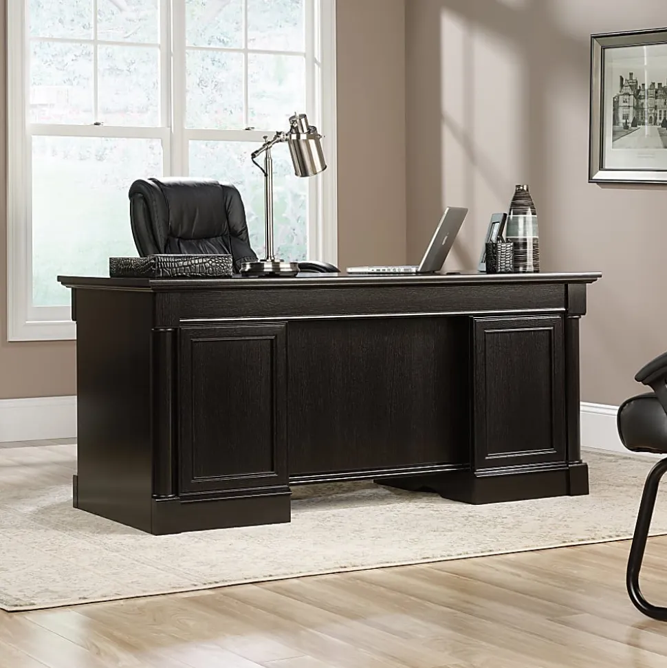 Sauder® Palladia 66"W Executive Computer Desk, Wind Oak