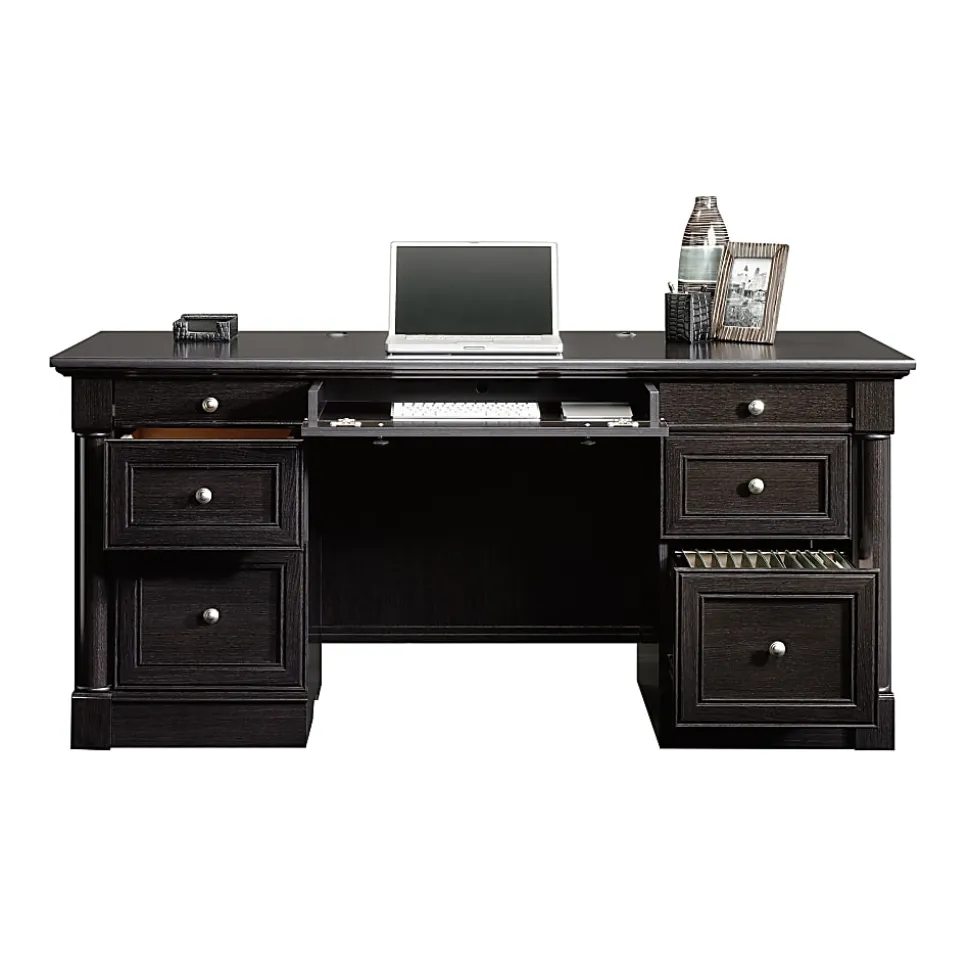 Sauder® Palladia 66"W Executive Computer Desk, Wind Oak