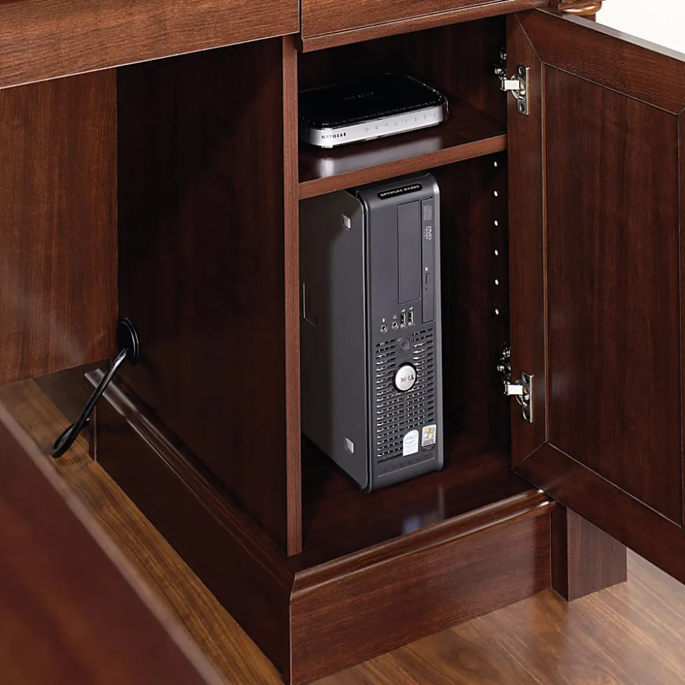 Sauder® Palladia 66"W L-Shaped Corner Desk, Select Cherry