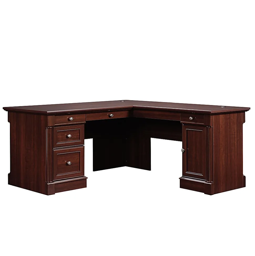 Sauder® Palladia 66"W L-Shaped Corner Desk, Select Cherry