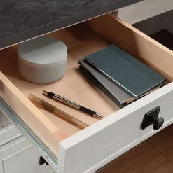 Sauder® Palladia 69”W L-Shaped Corner Desk, Glacier Oak