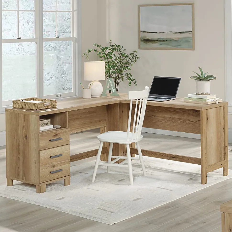 Sauder® Rosedale Ranch 60"W Modern Farmhouse L-Shaped Computer Desk, Timber Oak®
