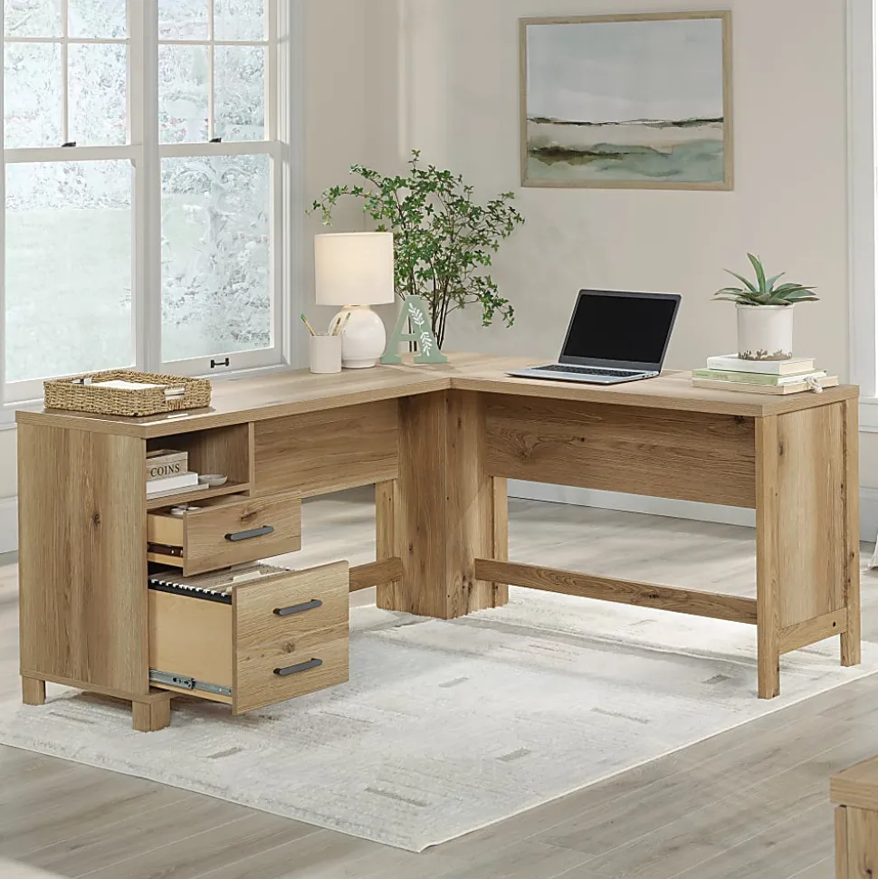 Sauder® Rosedale Ranch 60"W Modern Farmhouse L-Shaped Computer Desk, Timber Oak®