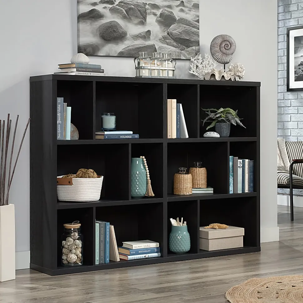 Sauder® Select 45"H 12-Cube Bookcase, Raven Oak