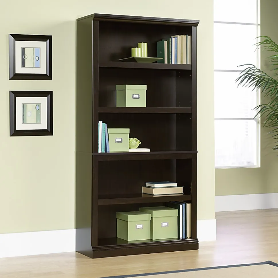 Sauder® Select 69 13/16"H 5-Shelf Transitional Bookcase, Brown/Medium Finish, Standard Delivery