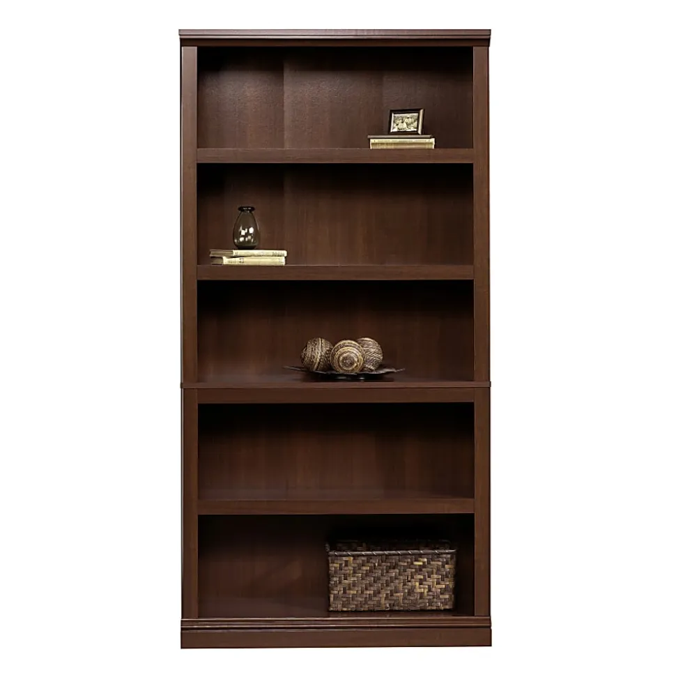 Sauder® Select 69 13/16"H 5-Shelf Transitional Bookcase, Cherry/Dark Finish, Standard Delivery