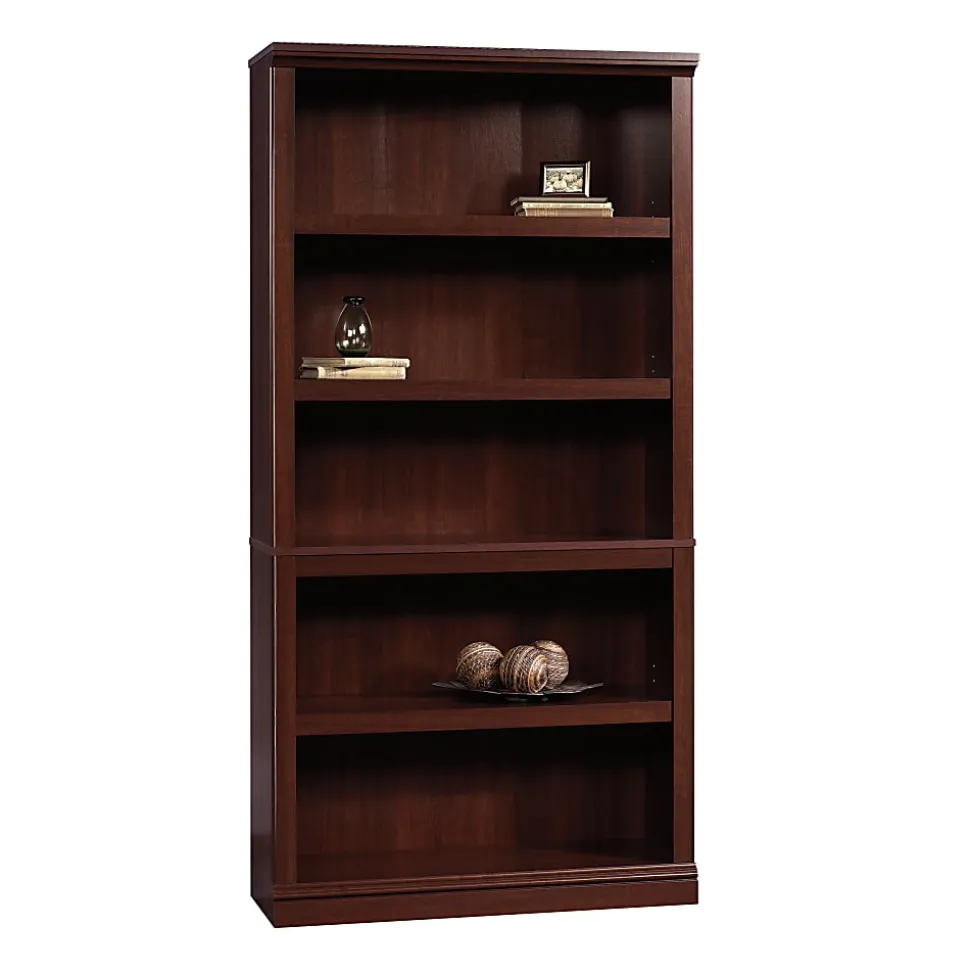 Sauder® Select 69 13/16"H 5-Shelf Transitional Bookcase, Cherry/Dark Finish, Standard Delivery