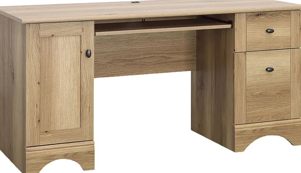Sauder® Select 60"W Double-Pedestal Computer Desk, Timber Oak