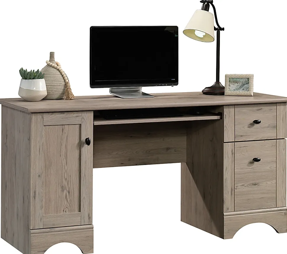 Sauder® Select 60"W Double-Pedestal Computer Desk, Laurel Oak