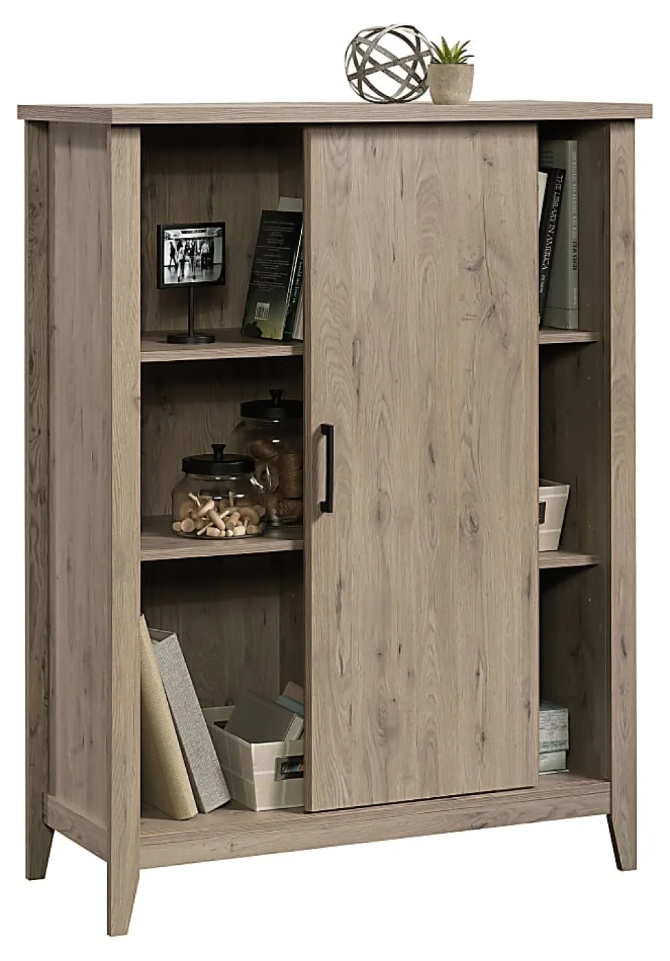 Sauder® Summit Station 52"H Bookcase With Sliding Door, Laurel Oak