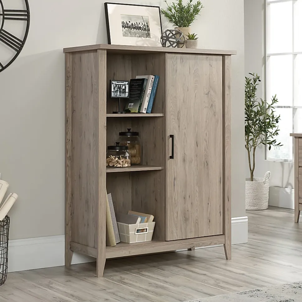 Sauder® Summit Station 52"H Bookcase With Sliding Door, Laurel Oak