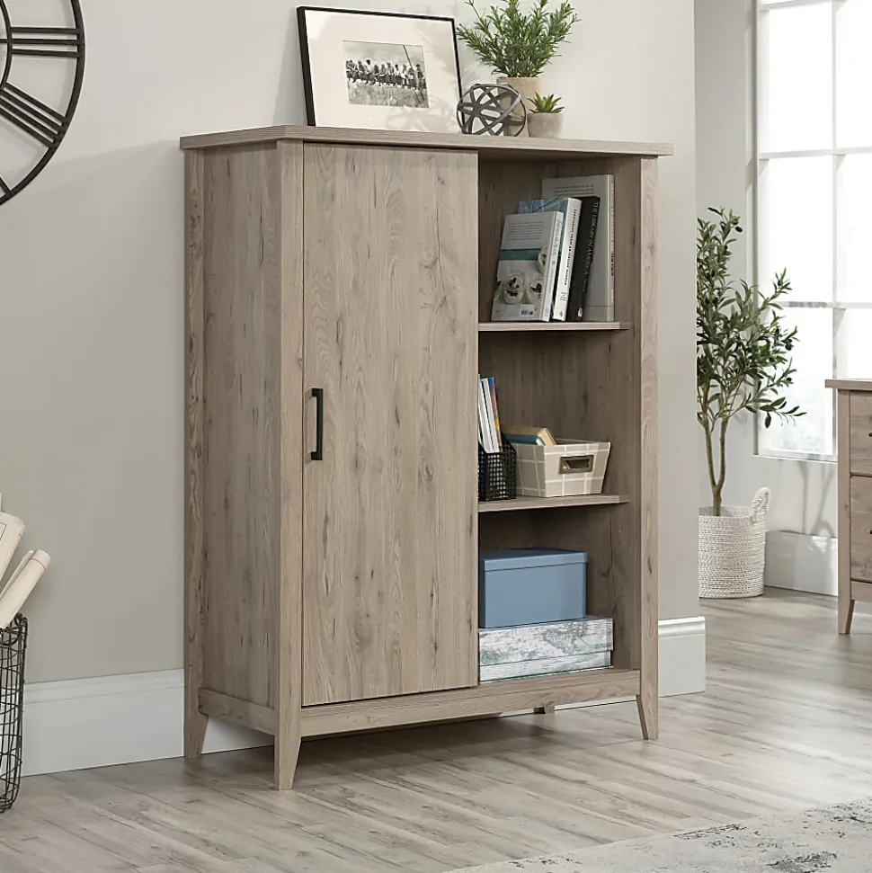 Sauder® Summit Station 52"H Bookcase With Sliding Door, Laurel Oak