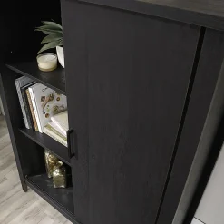 SauderĀ® Summit Station 52"H Bookcase With Sliding Door, Raven Oak