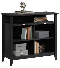 SauderĀ® Summit Station 36"H 4-Cube Storage Bookcase, Raven Oak