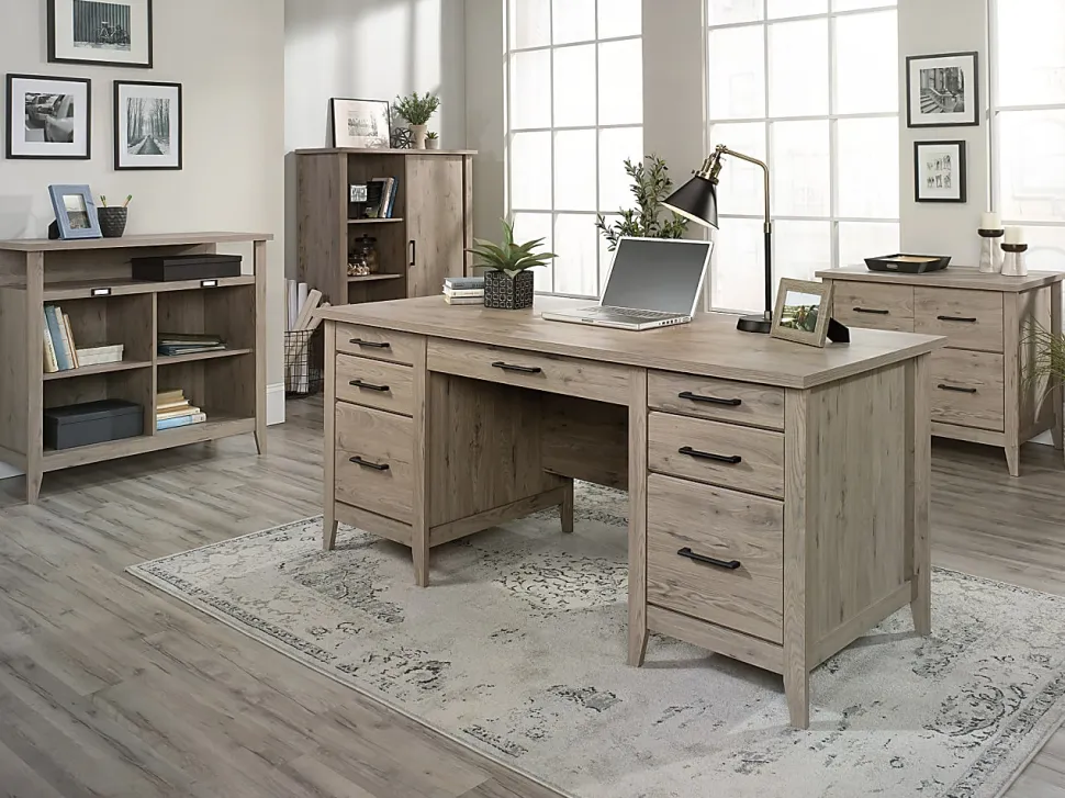 Sauder® Summit Station 66"W Executive Computer Desk, Laurel Oak