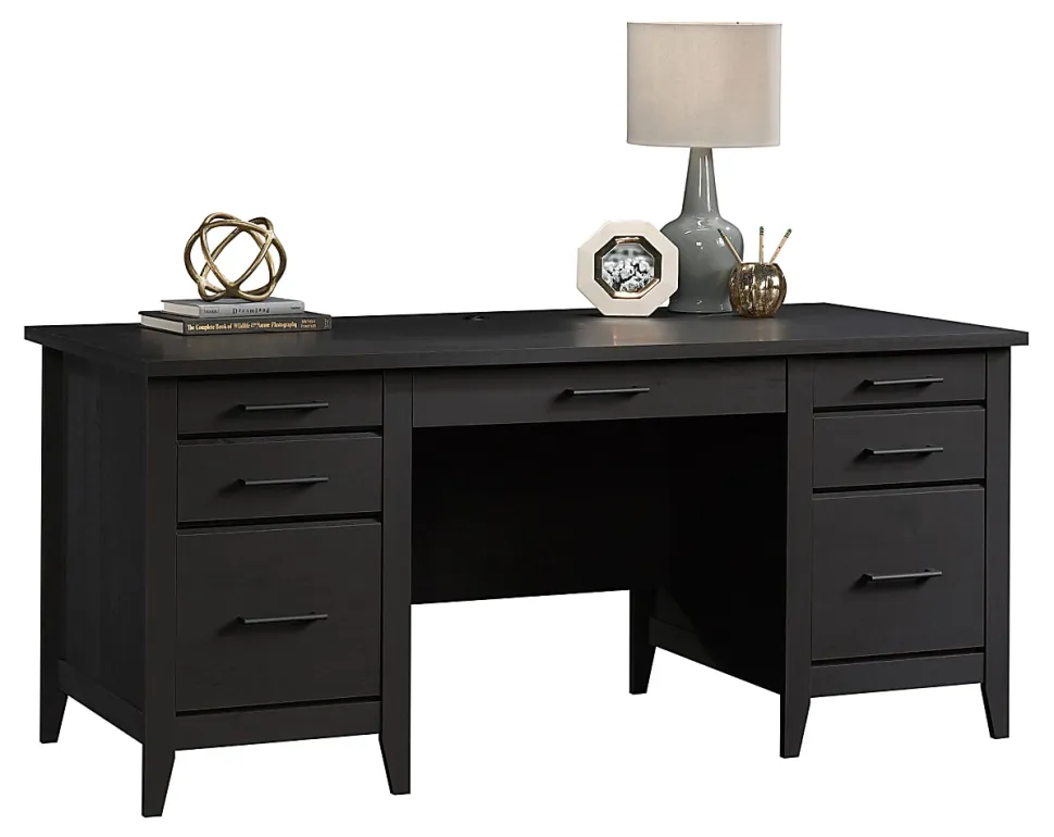 Sauder® Summit Station 66"W Executive Computer Desk, Raven Oak