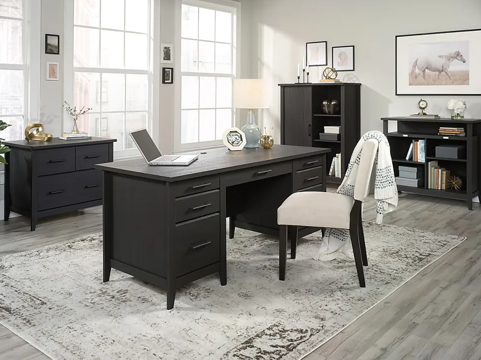Sauder® Summit Station 66"W Executive Computer Desk, Raven Oak