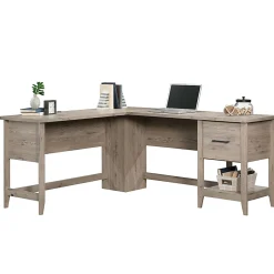 SauderĀ® Summit Station 59"W L-Shaped Corner Desk, Laurel Oak