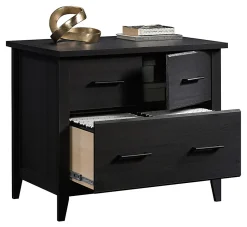 SauderĀ® Summit Station 33-3/4"W x 23-7/16"D Lateral File Cabinet, Raven Oak